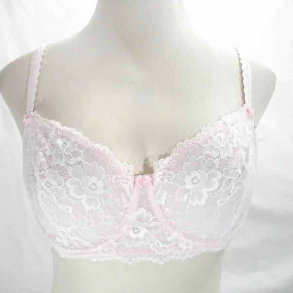 34B Felina 5894 Harlow Sheer Lace Full Bust Underwire Bra Pink NWT 💗 - Picture 7 of 14